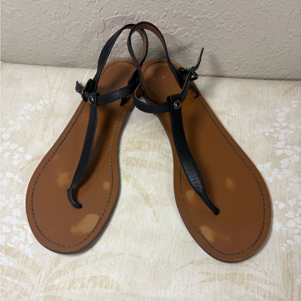 Coach Black and Tan Women's Sandals